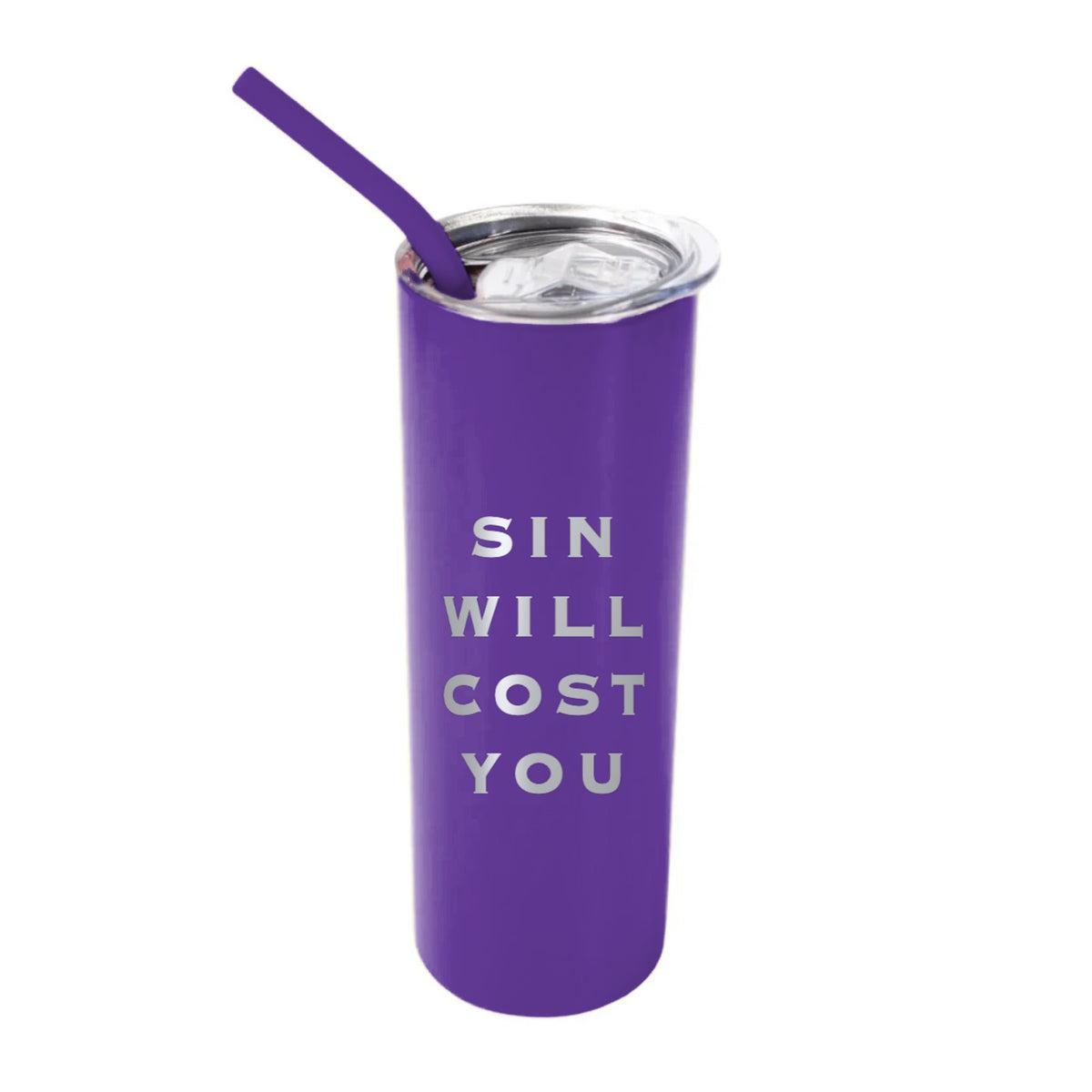 Sin Will Cost You 20 oz Tumbler - Purple