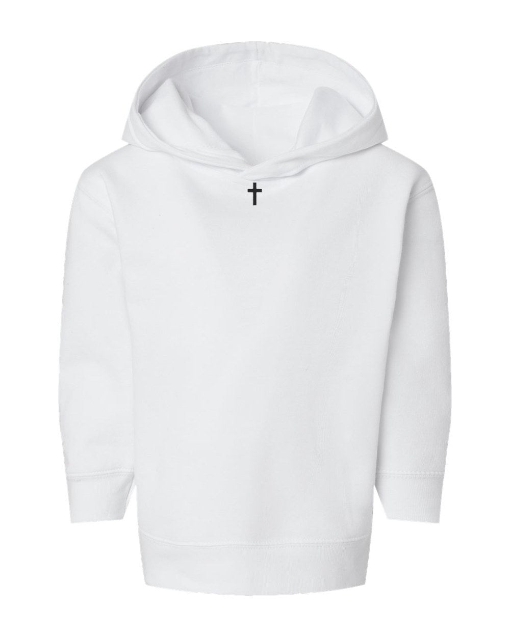 Collar Cross Toddler Hoodie - White