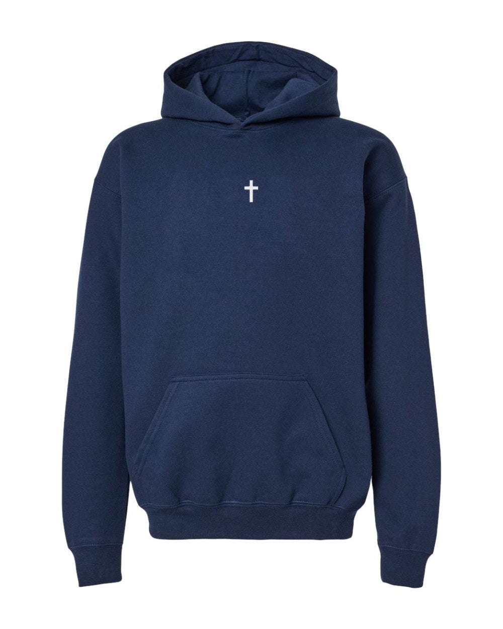 Collar Cross Youth Hoodie - Navy