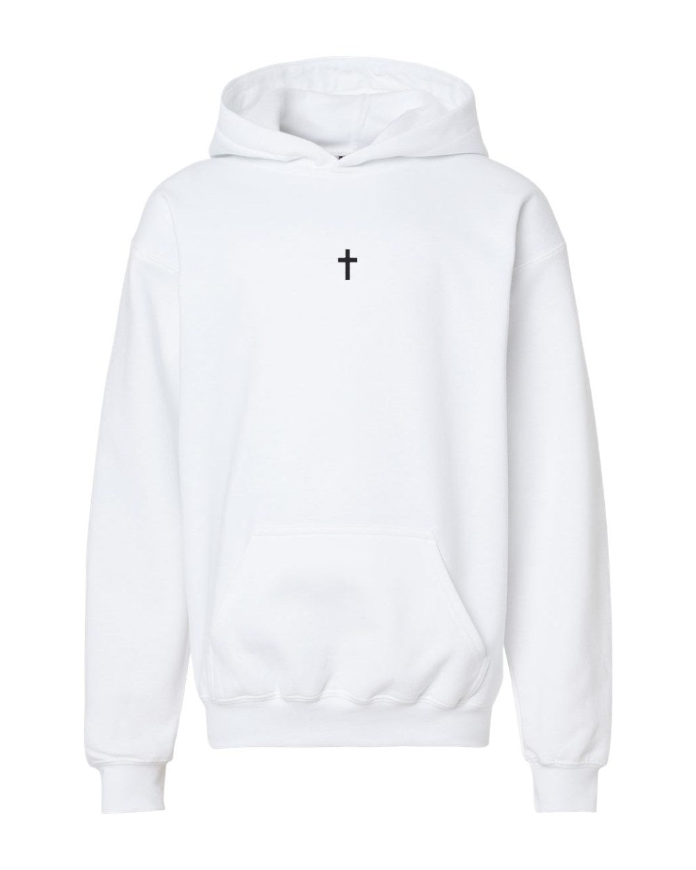 Collar Cross Youth Hoodie - White