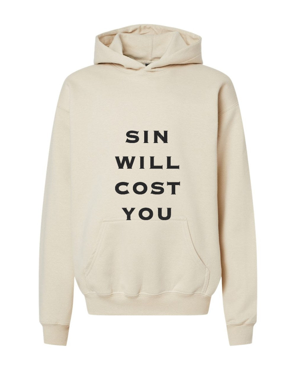 Sin Will Cost You Youth Hoodie - Sand
