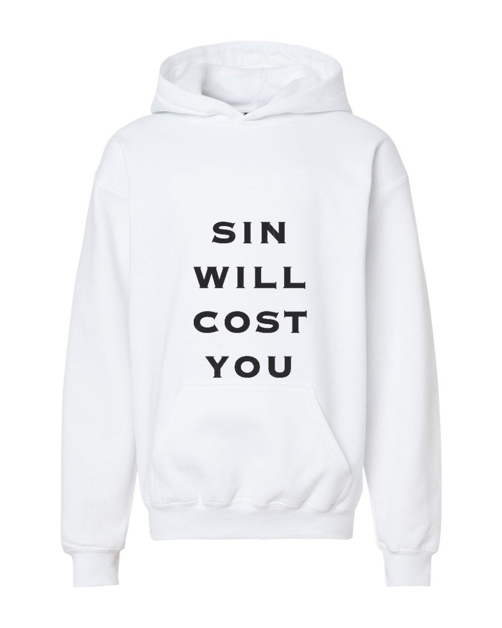 Sin Will Cost You Youth Hoodie - White