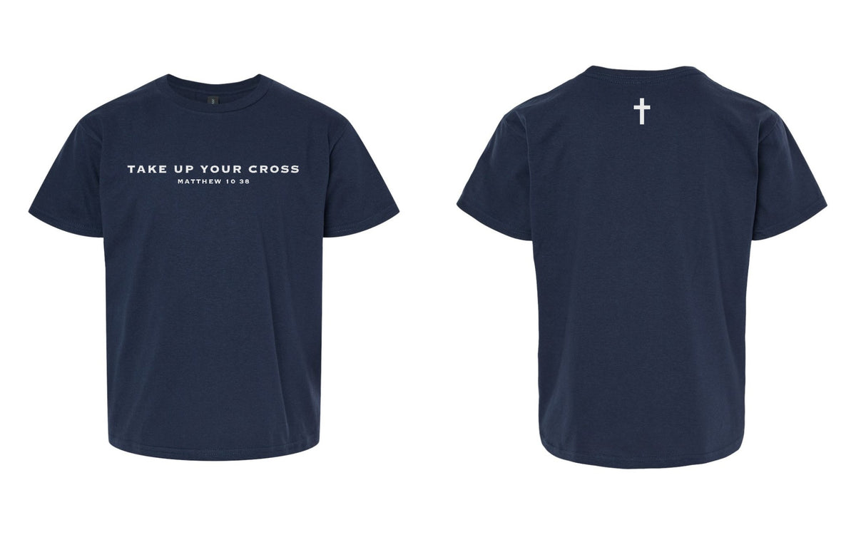 Take Up Your Cross Youth Tee - Navy