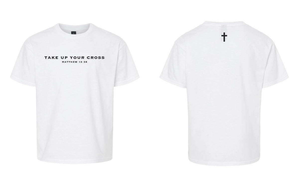Take Up Your Cross Youth Tee - White
